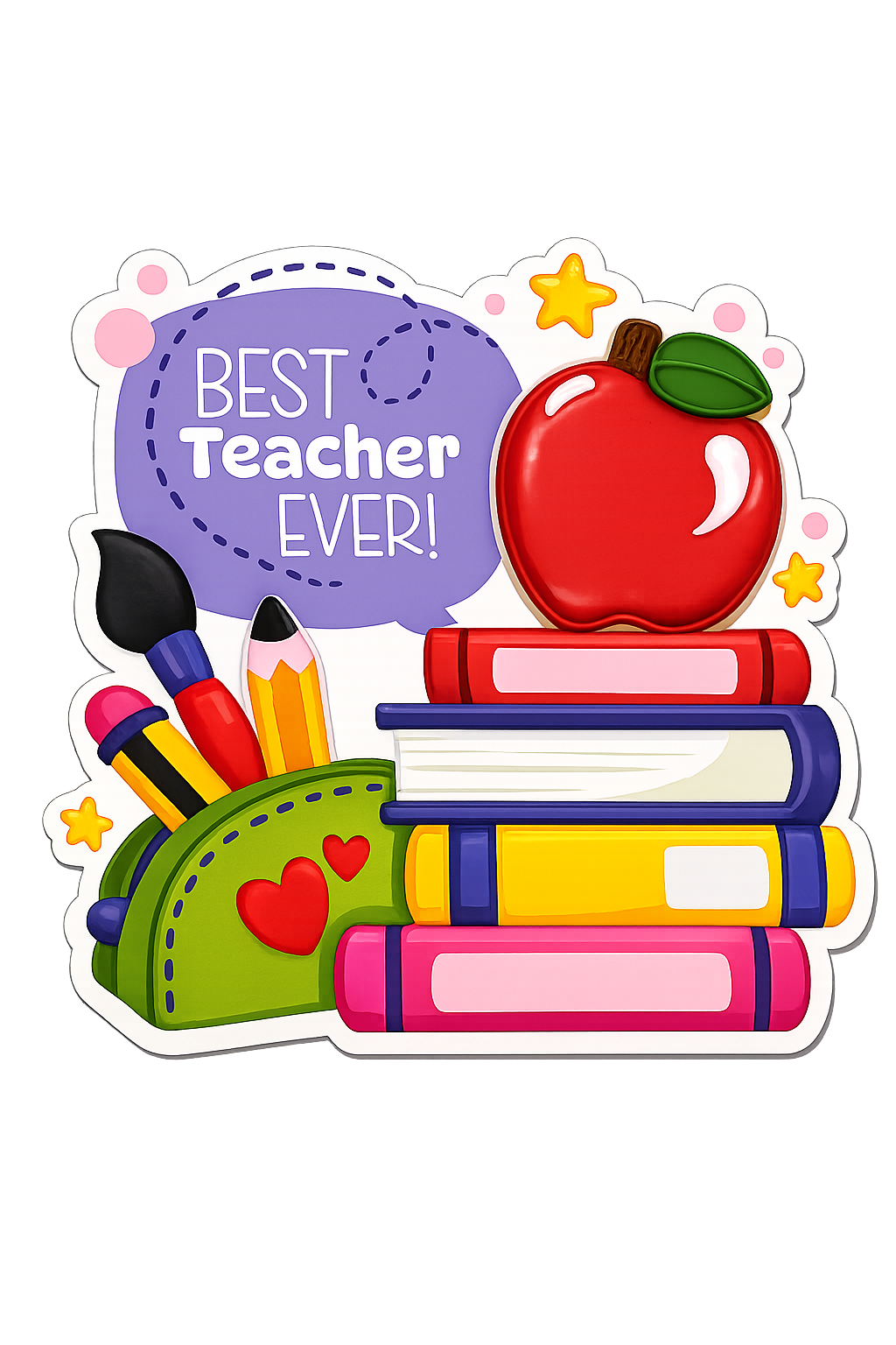 Best Teacher Ever Cookie Apple